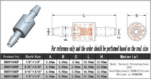 Tubo de lengüeta de manguera igual de plástico de 5/32 pulgadas y 4mm, válvula de retención unidireccional sin retorno de baja presión - Product Image 3