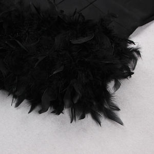 Balo tüy elbise ile özel siyah zarif v yaka bandaj elbiseler - Product Image 5