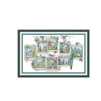 Kit de Découpage Créatif Polaroid pour Voyage, Motif de Broderie au Point de Croix DIY sur Tissu Pré-imprimé pour Débutants, Toile à Broder
