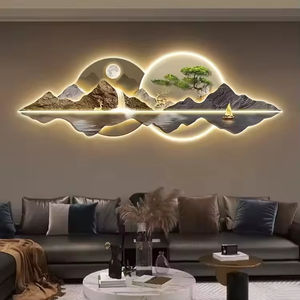 Moderne und Luxuriöse Innendekoration Malerei ab Werk – Landschafts-LED-Wandbild Hintergrund Wandbehang - Product Image 2