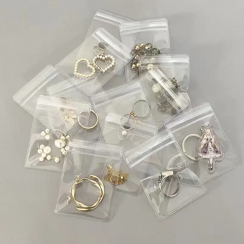 PVC Jewelry Pouch Wholesale Clear Jewelry Storage Bag Plastic Self Sealing Jewelry Zip Lock Bag For Ring Earring Bangle Bracelet