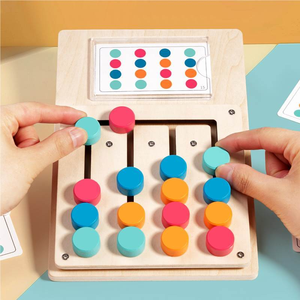 BOLA Gioco da Tavolo Educativo <span class=keywords><strong>Montessori</strong></span> in Legno a Quattro Colori, Puzzle per Bambini, Scacchi e Labirinto - Product Image 4