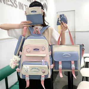 Ensemble de sacs à dos personnalisés 5 pièces Grande capacité Sac d'école pour adolescentes Sac à dos mignon pour étudiantes - Product Image 1