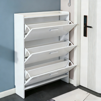 Meuble à chaussures moderne et minimaliste personnalisable, ultra-fin, en bois écologique, pour entrée de maison, couloir étroit, blanc