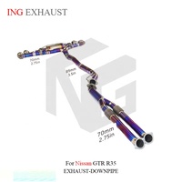 ING Échappement Cat-Back en Titane Violet Brûlé avec Valve, Tube en Y Avant 89mm pour Nissan GT-R R35, Ultra-Léger, Haute Performance, Vente en Gros