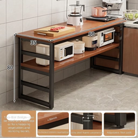 Meuble de rangement autoportant multifonctionnel à plusieurs niveaux en verre, table de découpe, buffet, armoire de rangement moderne et minimaliste de 2 pieds, simple
