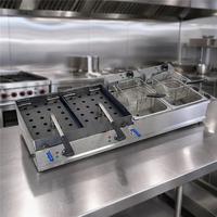 Machine à griller les poulets à double presse électrique robuste sur mesure avec 2 casseroles pour équipement de restauration professionnelle commerciale