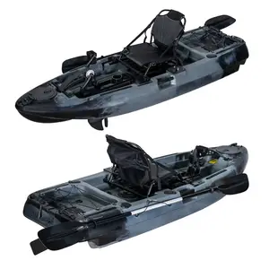 Petit kayak de pêche de 2.5m, entraînement à pédale assis sur le dessus du bateau 8 pieds nouveau design