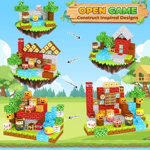 Mainan blok magnetik anak-anak <span class=keywords><strong>3</strong></span> + tahun, mainan sensor batang kubus ubin magnetik untuk balita hadiah Natal ulang tahun - Product Image 2