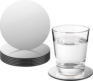 Blancs en vrac personnalisés ronds/carrés en métal EVA lisse sous-verres pour bouteilles de vin, tasses et boissons tapis et tampons promotionnels à sublimation - Product Image 1