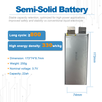 Batterie Li-ion semi-solide 3,7 V 14 Ah 22 Ah en pochette, 330 Wh/kg, haute densité énergétique pour véhicules électriques, systèmes d'énergie en stockage (ESS), AGV et robots