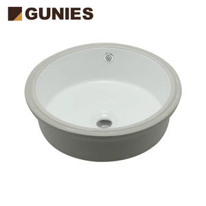 Lavabo da Incasso in Ceramica Avorio Gunies con Design Moderno, Facile da Pulire e Superficie Liscia - Product Image 3