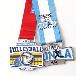 Medalla Deportiva Personalizada de Metal para Carreras 5K, Técnica de Plateado y Serigrafía, Fabricante a Medida para Medallas de Karate y Taekwondo con Cintas - Product Image 2