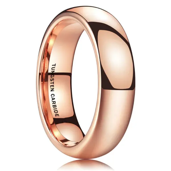 Ouyuan đồ trang sức Rose Gold Tungsten Nhẫn đánh bóng cho các cặp vợ chồng tham gia đám cưới ban nhạc Liên Minh