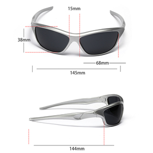 Vente en gros, lunettes de soleil tendance miroir argenté Y2K, lunettes de soleil <span class=keywords><strong>futuriste</strong></span>, Hip Hop, Logo personnalisé, lunettes de cyclisme - Product Image 5