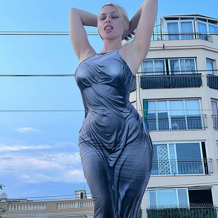 big butt blue dress off Shoulder Satin Evening 95% Poly LaunchWeek_23_2026 Madonna's Best Style Evolution Width:B (Narrow)
