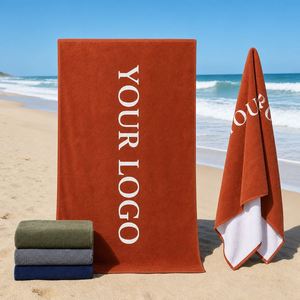 Terracotta Custom Velour Beach <b>Towel</b> Logo Print - Product Image 1