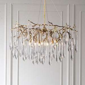 مصباح دلاية على شكل قطرة ماء كريستال فاخر حديث للمنزل والمكتب وغرفة النوم مصباح ثريا ديكور داخلي مبتكر - Product Image 1