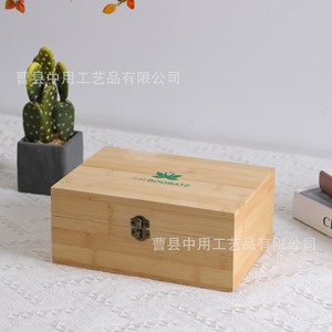 Caja de almacenamiento de madera rectangular Sir Boobatz con logotipo para organizar el escritorio y el té - Product Image 3