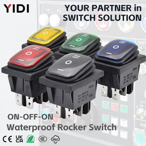 Interruptor <span class=keywords><strong>Rocker</strong></span> KCD4 16A <span class=keywords><strong>12V</strong></span> 24V 110V 220V à Prova d'Água LED 6 Pinos ON OFF ON 3 Posições DPDT Interruptor de Botão em Forma de Barco - Product Image 1