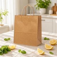 Sac en papier kraft OEM ODM avec logo personnalisé pour restaurant, emballage cadeau à emporter