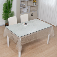 Nappe en PVC transparente à motif dentelle dorée RNPT, imperméable et scintillante, pour mariage, banquet et décoration de table