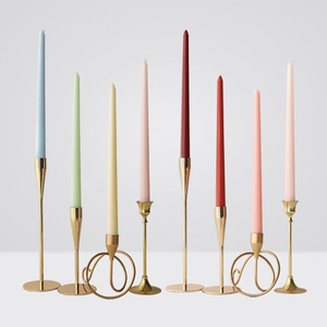 8 ensembles de bougies colorées à longue tige de style Morandi, ensemble de 4 pièces, pour mariages romantiques, banquets, anniversaires et événements occidentaux. - Product Image 2