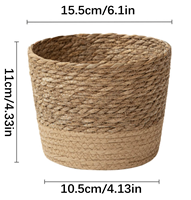 Vente chaude Grand panier mural en jonc de mer naturel tressé pour la décoration de plantes de jardin en extérieur