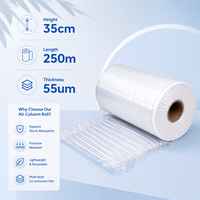 Rouleau de film à colonnes d'air de 250 m, style sac, vente en gros, emballage antichute recyclable pour le transport d'artisanat et de décorations