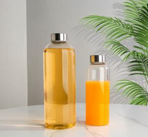 Nhà Cung cấp nhà máy rỗng 300ml 420ml 500ml Borosilicate uống chai thủy tinh nước có nắp đậy thể thao cắm trại chai nước - Product Image 6