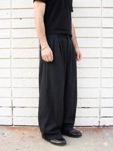 <span class=keywords><strong>Pantalon</strong></span> décontracté plissé ample à rayures fines vintage <span class=keywords><strong>en</strong></span> coton et <span class=keywords><strong>laine</strong></span> coupe droite pour <span class=keywords><strong>homme</strong></span>, style streetwear personnalisé OEM - Product Image 2