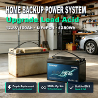 Batería de Litio TPENERGY 12V 100Ah, Reemplazo para Baterías de Plomo-Ácido, 10 Años de Vida Útil, Protección BMS, Sistema de Energía de Respaldo para el Hogar