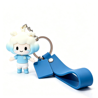 Porte-clés personnalisé Pinshuo 20Y en silicone souple PVC, porte-clés promotionnel et mousquetons, porte-clés personnalisés