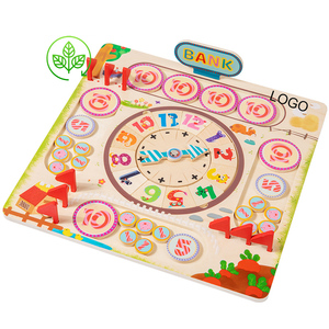 2025 YUCI LOGO Personalizado Jogos de Tabuleiro Educacional Ensino Aids Brinquedos Matemática Para Crianças Brinquedos De Madeira Fazenda Milionário - Product Image 1