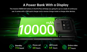 <span class=keywords><strong>OUKITEL</strong></span> <span class=keywords><strong>K15</strong></span> <span class=keywords><strong>Plus</strong></span> สมาร์ทโฟนแบตเตอรี่ 10000mAh รองรับ NFC หน้าจอ 6.52 นิ้ว ระบบปฏิบัติการ Android 10.0 ปลดล็อคด้วยใบหน้า RAM 4GB ROM 32GB กล้องหลัง 3 ตัว ความละเอียด 13MP - Product Image 6
