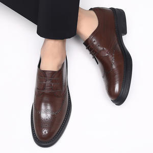 Chaussures habillées décontractées pour hommes, élégantes, à lacets, à bout pointu, rehaussantes, en microfibre respirante - Product Image 2