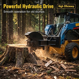 Broyeur de souches robuste pour chargeuse compacte compatible Bobcat CAT John Deere <span class=keywords><strong>Kubota</strong></span> SSQA, dents en carbure et entraînement hydraulique avec protection - Product Image 1