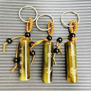 Porte-clés pendentif zodiacal cylindrique en corne de bœuf, acier inoxydable, gravure imprimée, bijoux à 1 yuan, vente en gros à 2 yuans - Product Image 1