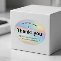 Étiquette personnalisée avec logo privé, holographique, imperméable, résistante à l'huile, étiquette autocollante en rouleau pour l'emballage de cadeaux, autocollant de scellage