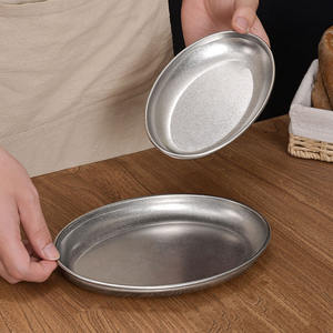 الأكثر مبيعًا كوري طبق سمك من الفولاذ المقاوم للصدأ بيضاوي سمك سميك على البخار وجبة خفيفة للشواء صينية تقديم ذهبية معدنية - Product Image 3