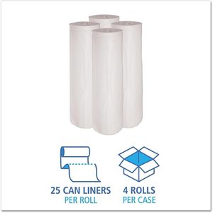 Bolsas para Basura Boardwalk 4046EXH, Capacidad de 40-45 Galones, 40 x 46.6mil, Plástico Blanco, 25 Bolsas/Rollo, 4 Rollos/Caja - Product Image 3