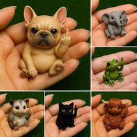 Mini Statue Décorative en Résine Animaux Doigt d'Honneur pour Bureau et Voiture – Cadeau Humoristique et Mignon Grenouille