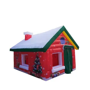 Factory customized giant inflatable Christmas house and Santa Claus