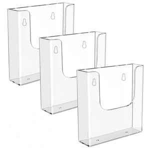Acrylic Sign Holders 5x7 Inch - 8 Pack Wall Mount Frames With Adhesive Tape