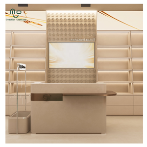 Présentoir cosmétique moderne d'atelier de maquillage de gondole de conception collée <span class=keywords><strong>sur</strong></span> l'étagère de mur pour le salon d'armoire de soins de la peau - Product Image 4