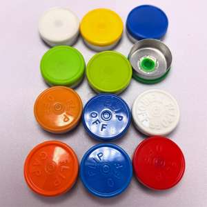 13mm yeşil flakon mühürler ilaç plastik-alüminyum kapaklar için cam flakon şişe kapaklar ve kapaklar - Product Image 2