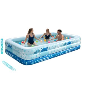 Piscina inflable rectangular de 300x180x50 cm para niños y adultos, piscina familiar para exteriores. - Product Image 2