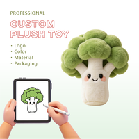 Bestverkochte moderne design pluche groente broccoli fruit speelgoed gepersonaliseerd fruit pluche speelgoed van hoge kwaliteit