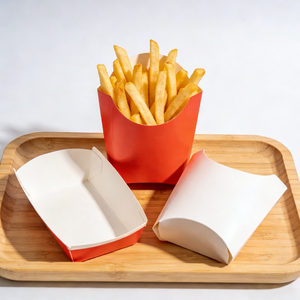 Boîte à frites en papier à faible MOQ, logo personnalisé, pour nuggets de poulet, pop-corn, frites, emballage imprimé pour restauration rapide, vente en gros - Product Image 4