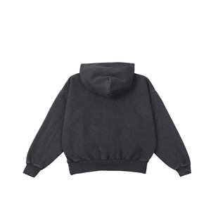 OEM doble capa francés Terry sudaderas 100% algodón personalizado Sun Faded Hoodie apenado ácido lavado sudaderas con capucha - Product Image 2